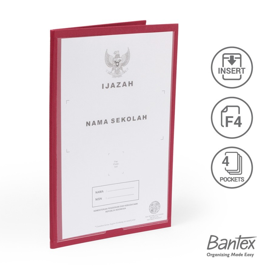 

MAP IJAZAH RAPORT | BANTEX MAP RAPORT FOLIO 4 POCKET 1027I 14 MAROON