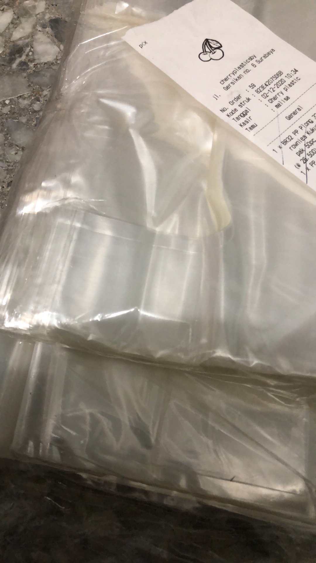 Kresek Pp Bening Transparan Alas 25x25 Tinggi 55cm Tebal 05