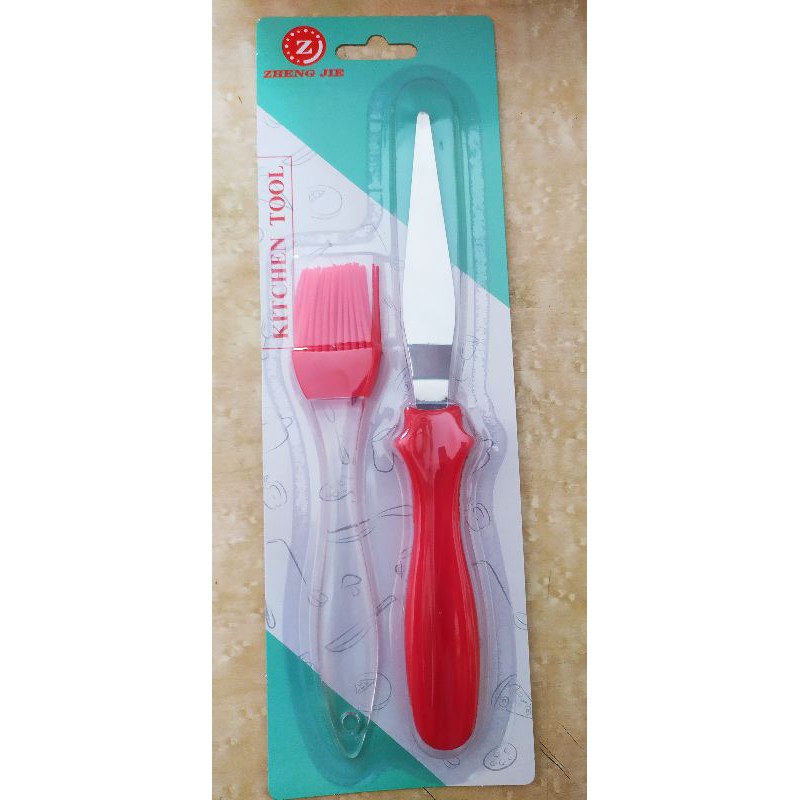 set kuas spatula bengkok/lancip