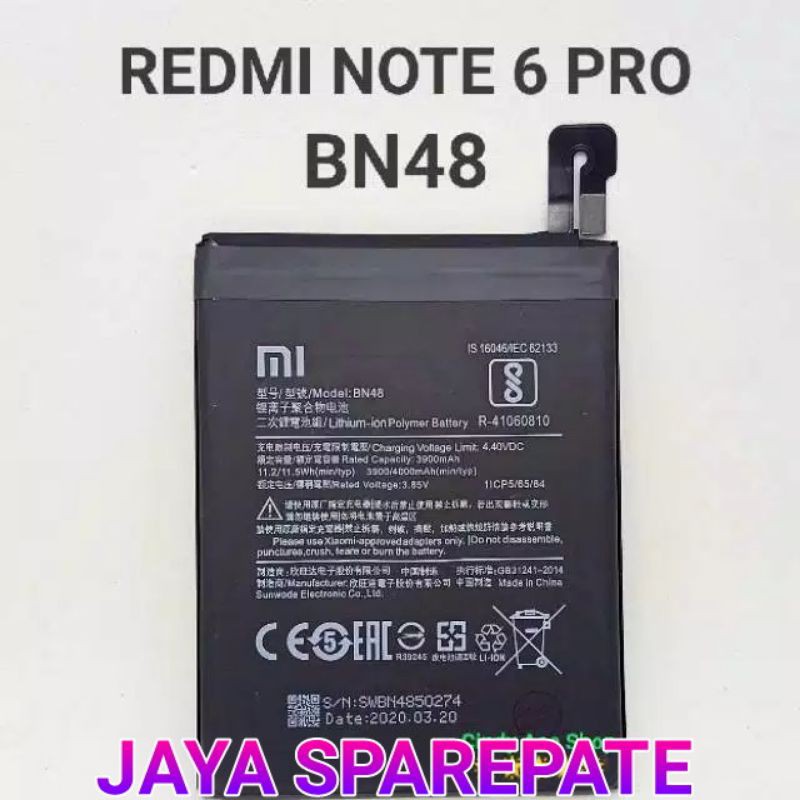 Baterai Original Redmi Note 6 Pro BN48 Original Batre Battery BN48 original