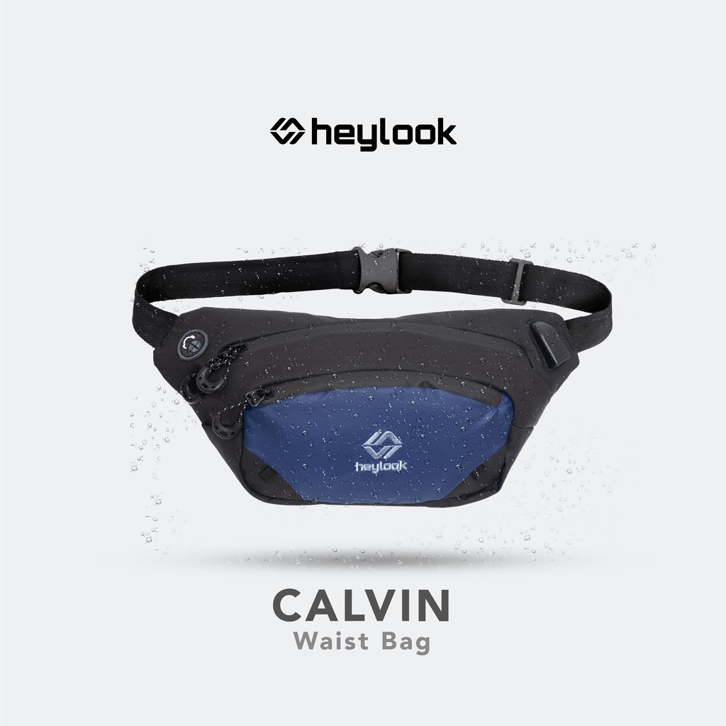 (BISA COD)TAS SELEMPANG PRIA WAIST BAG CALVYN WATERPROOF ANTI SOBEK ANTI AIR (FREE KEYCHAIN)