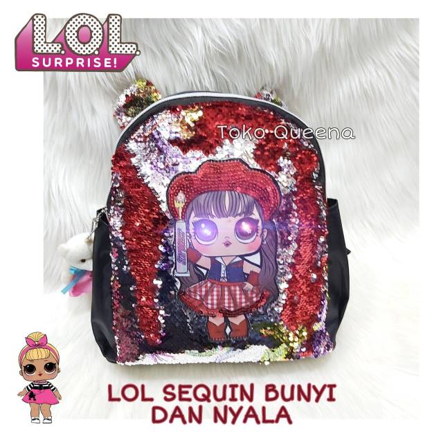 Tas ransel anak karakter lol led bisa bunyi musik lagu anak anak dan mata nyala
