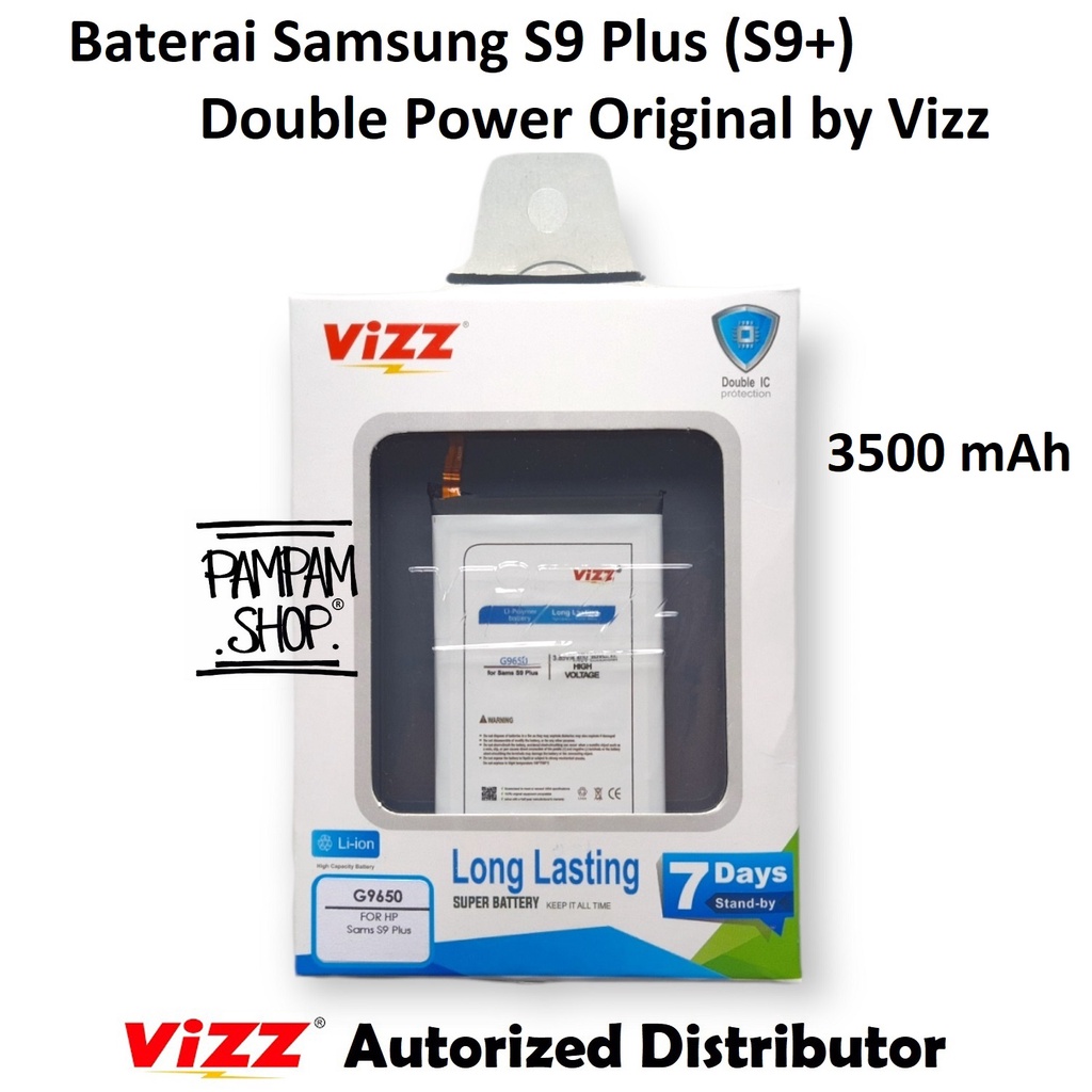 Baterai Vizz Double Power Samsung Galaxy S9 Plus S9+ G965 G9650 Original Ori Batre Batrai Battery HP Handphone EB-G965ABE