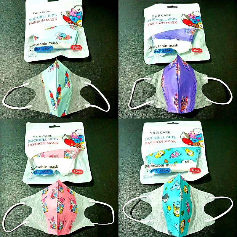 Masker Anak Duckbill BTS isi 10 Harga Grosir Murah Masker Anak 3 ply