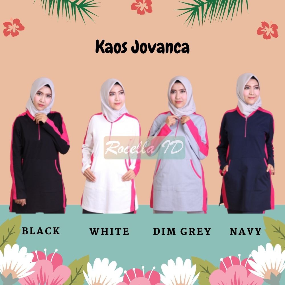 ROCELLA KAOS JOVANCA KAOS OLAHRAGA MUSLIMAH BAJU 