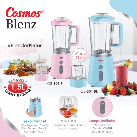 Cosmos Blender - Blenz - CB-801 BL - 1.5 liter - #BerhentiSendri