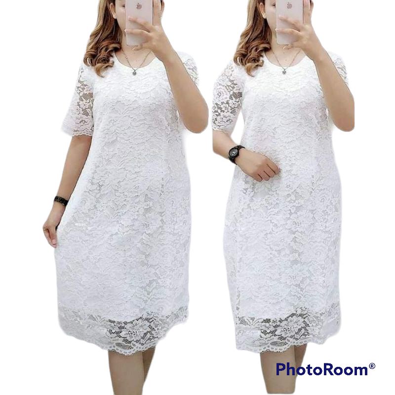 Dress Brokat Full Furing/Dress Brukat Slim/Dress Natal Midi Dress