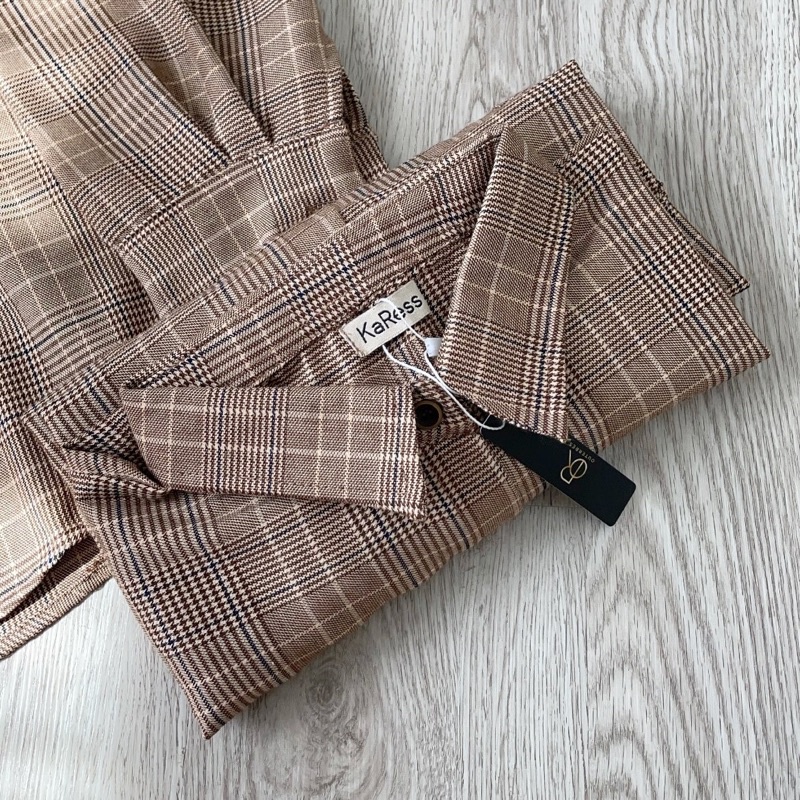ANNA SHIRT / KEMEJA TARTAN WANITA-FRAPPUCCINO