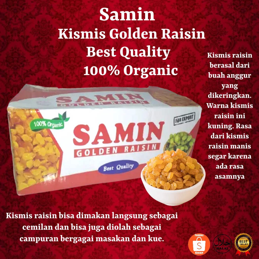 

Kismis Samin Golden Raisin 10 Kg | Best Quality | 100% Organic | Dijamin 100% Original