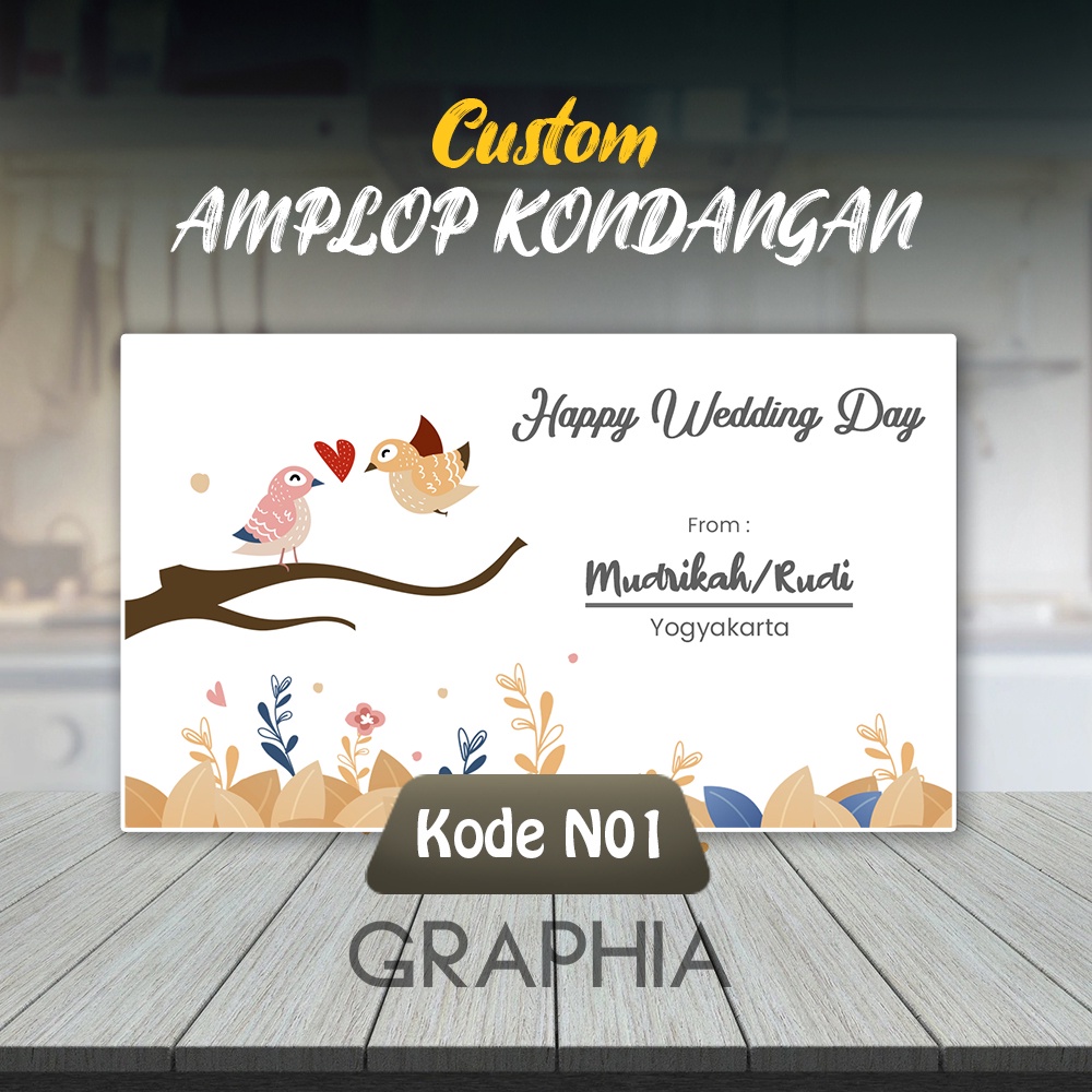 

[Seri ND01] Amplop Kondangan Custom nama isi 50pcs