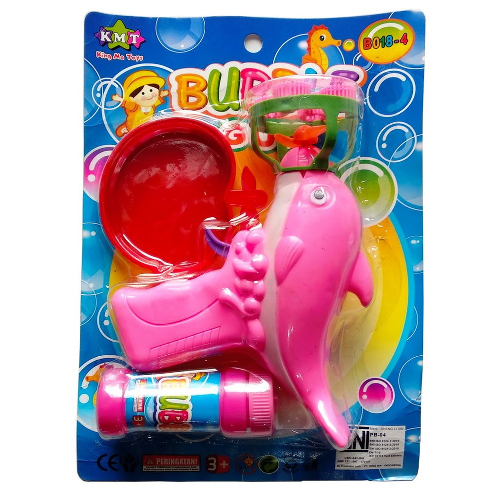 Bubble Gun Dolphin 4 Mata Mainan Anak Pistol Gelembung Busa