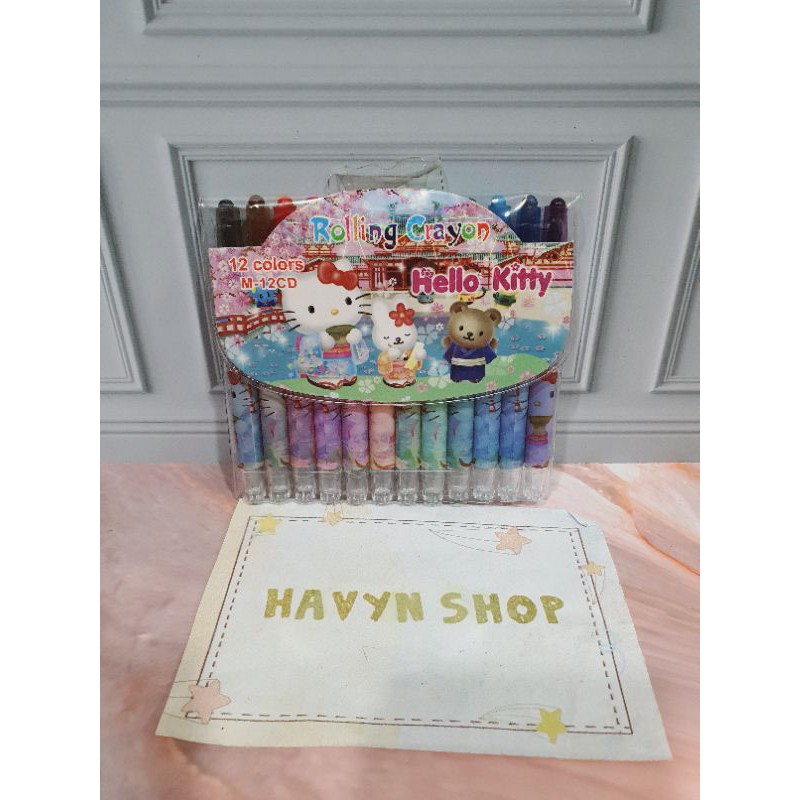 crayon putar/rolling crayon/oil pastel/Krayon putar PENDEK-Hellokity