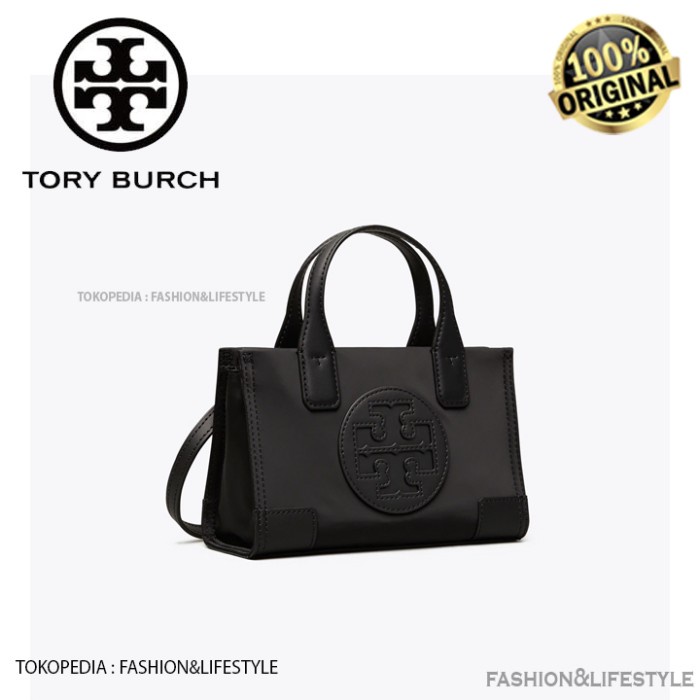 Terlaris Tory Burch Ella Micro Tote Bag Black Original Tory Burch 100% Original