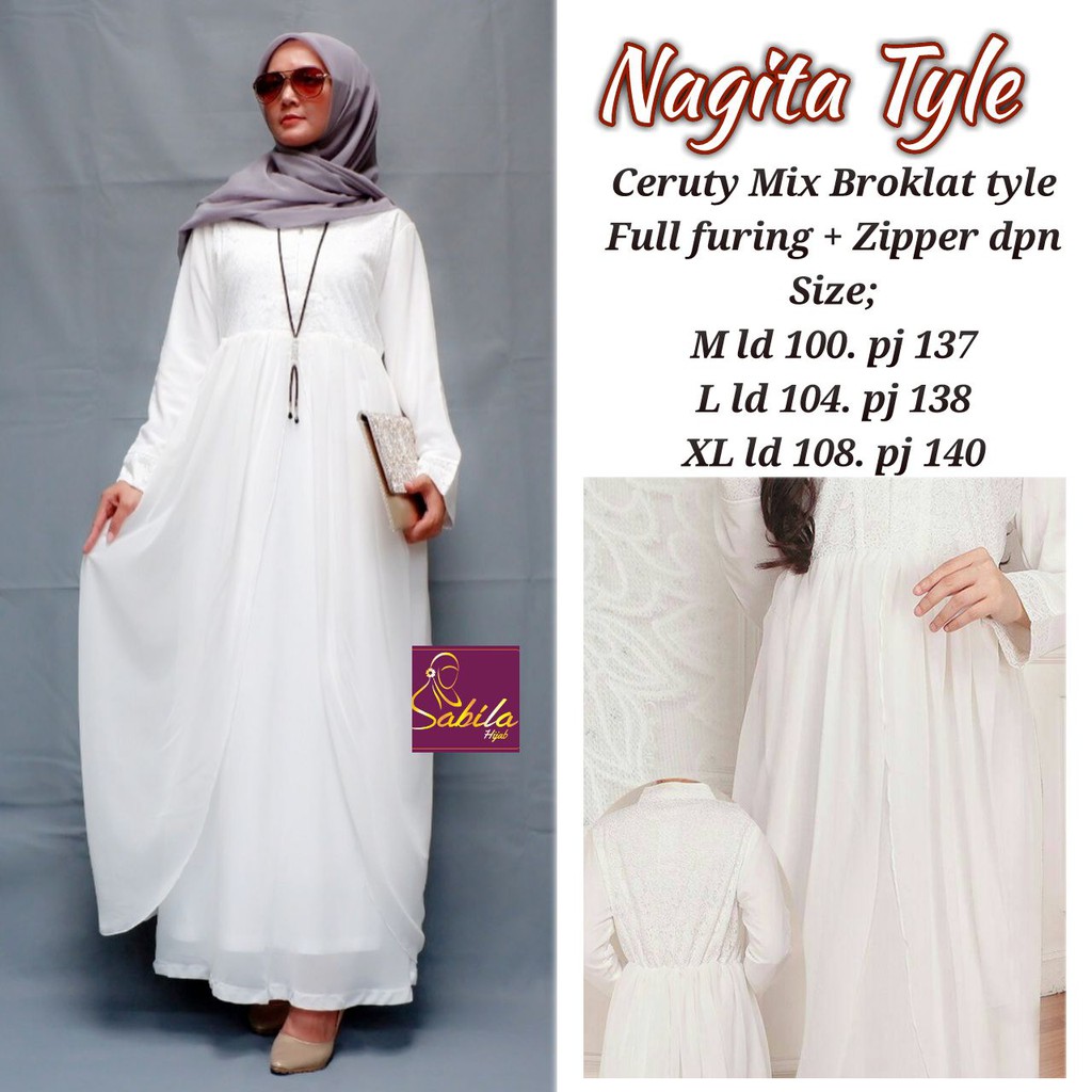 Nagita tyle gamis ceruty mix brokat