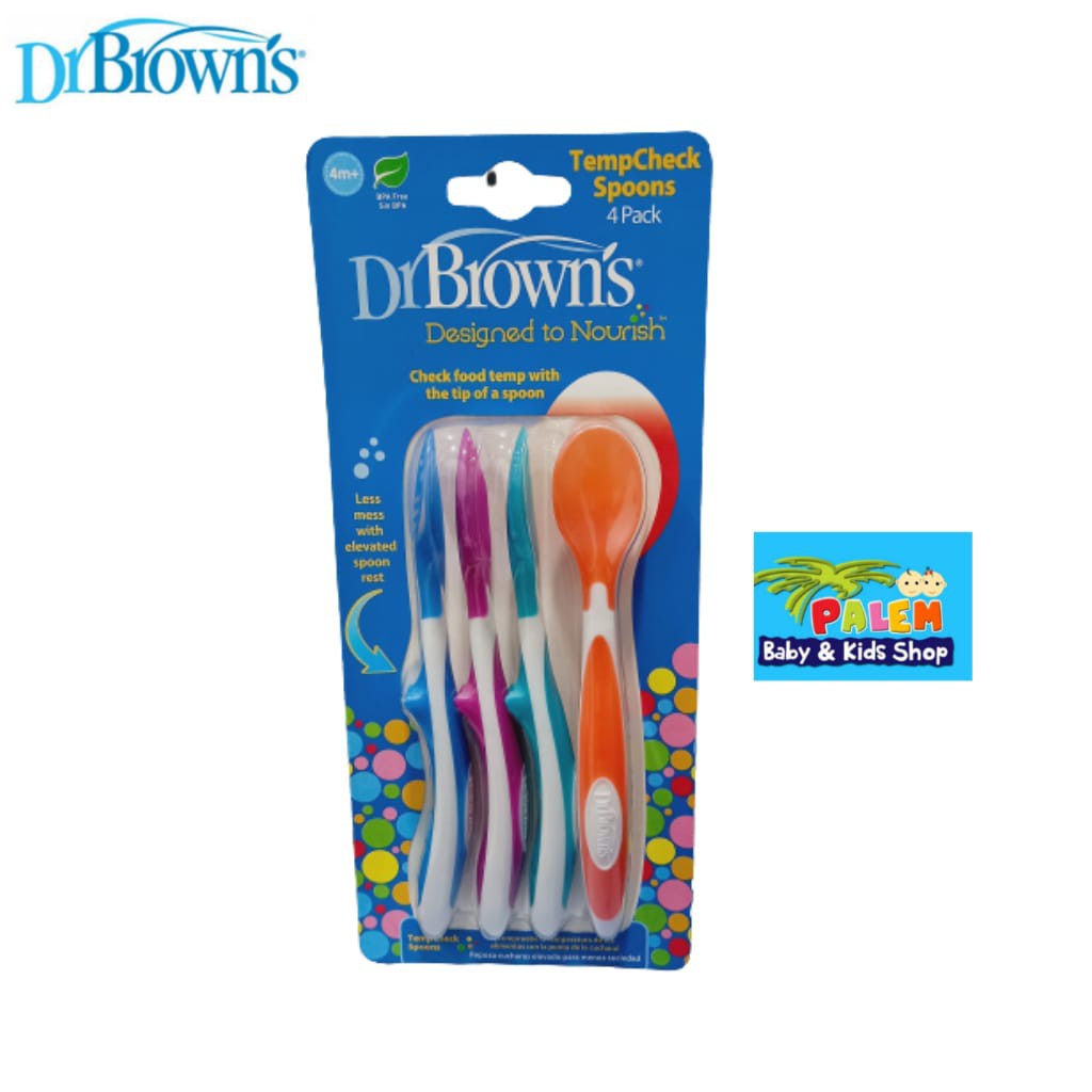 Dr Brown's - TempCheck Spoons 4pcs/Sendok Makan Bayi TF024