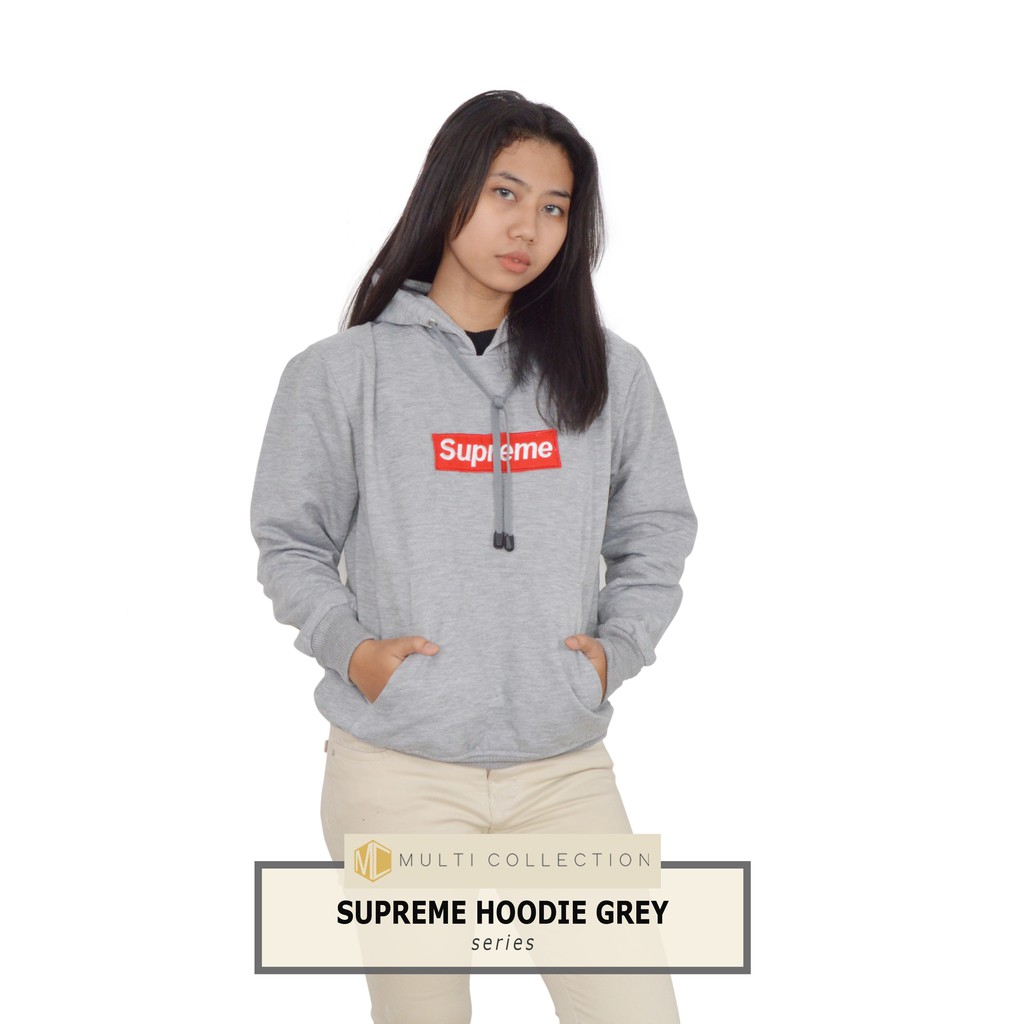 gray supreme hoodie