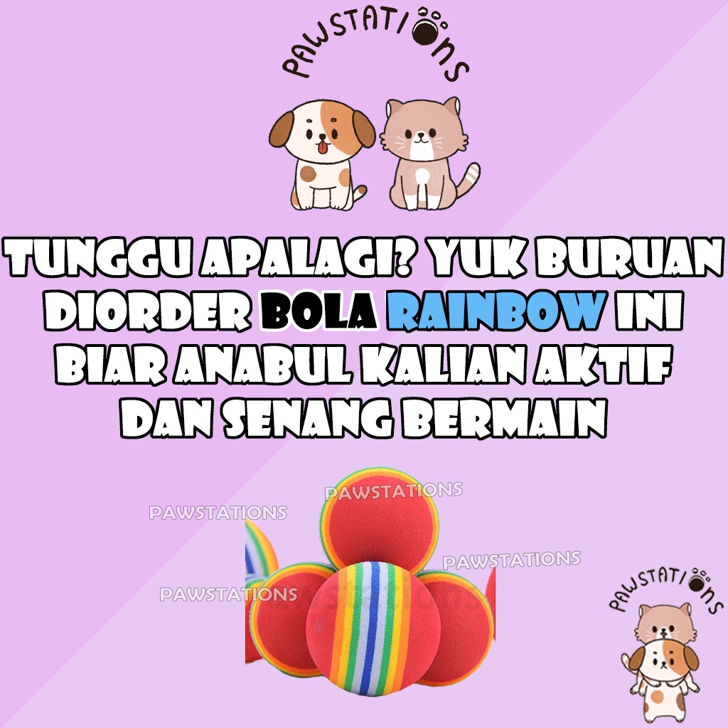 Bola Mainan Kucing Bola Mainan Anjing Bola Rainbow Bolhttps://seller.shopee.co.id/portal/producta Pelangi Bola Warna Warni Mainan Anak Kucing