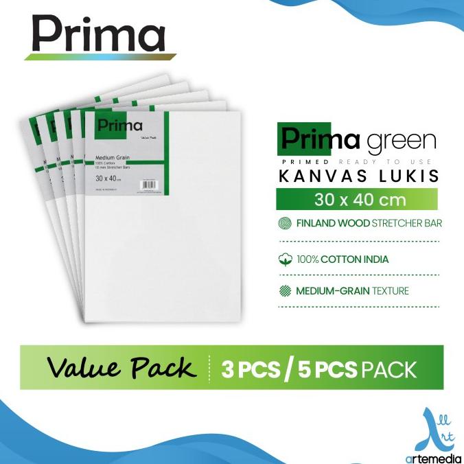 

Kanvas Lukis Prima Green 30x40cm Value Set 3 Cotton Canvas