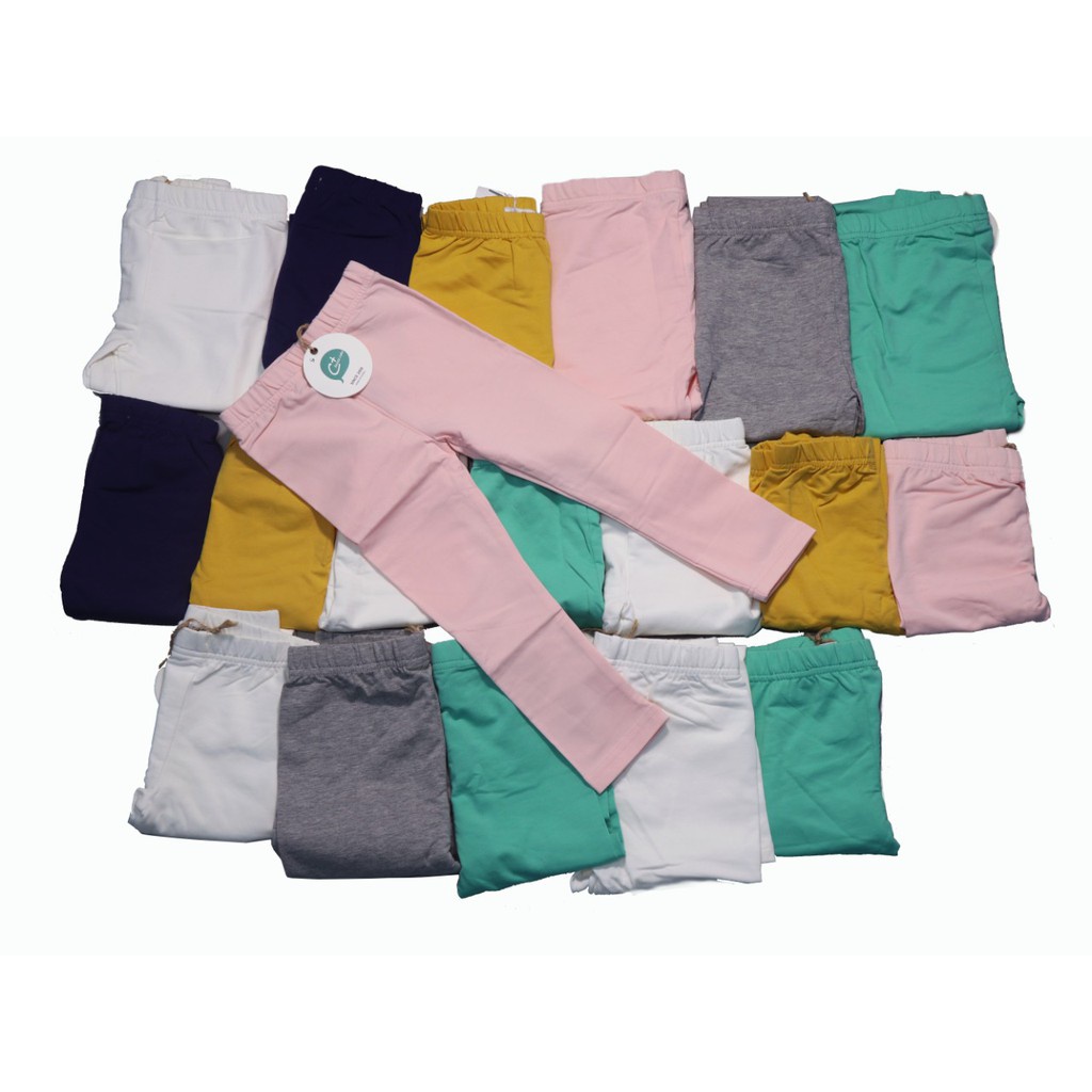 LEGGING ANAK PEREMPUAN IMPORT WARNA POLOS 2-6 TAHUN