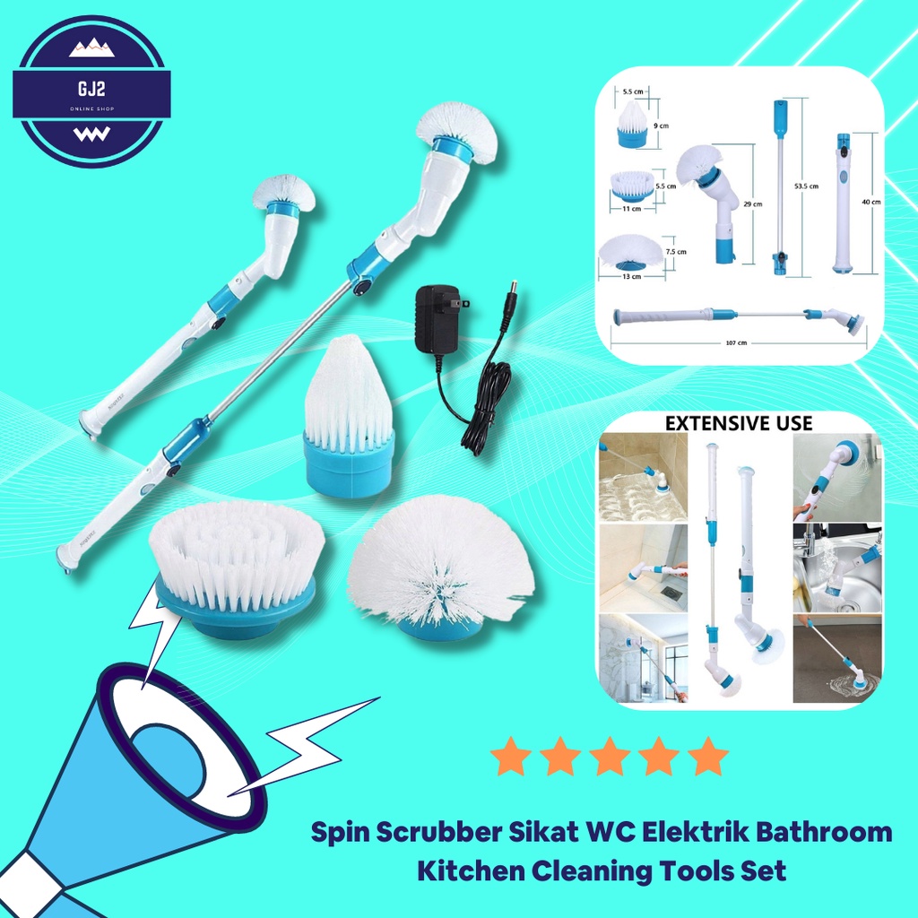 Jual TaffHOME Sikat WC Elektrik Bathroom Kitchen Cleaning Tools Set