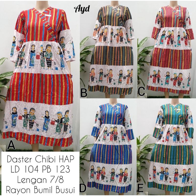 Daster chibi HAP lengan 7/8 tejo tedjo kimono rayon bumil busui friendly