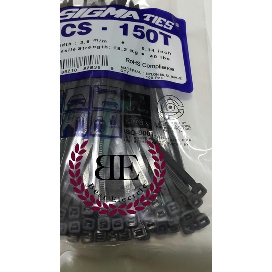

♠ Kabel Ties / Kabel Tis / Cable Tie CS 150 T Hitam 15 cm SIGMA CS150T ➽