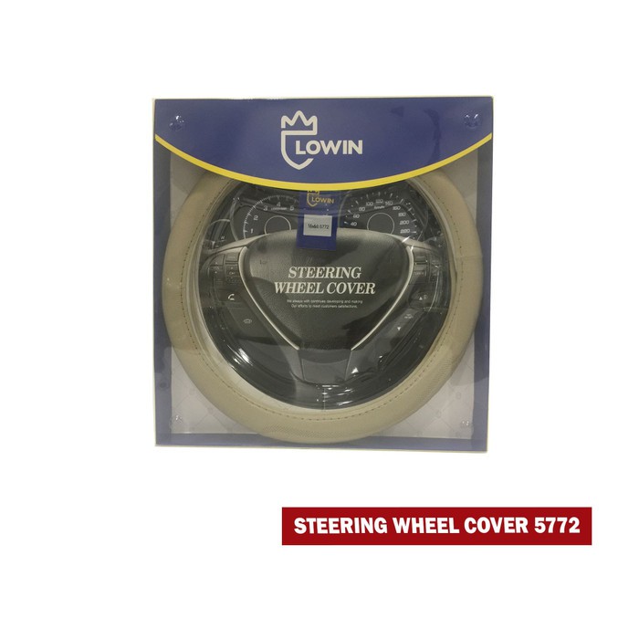 SARUNG SETIR MOBIL / STEERING WHEEL COVER PREMIUM KULIT LOWIN 5682