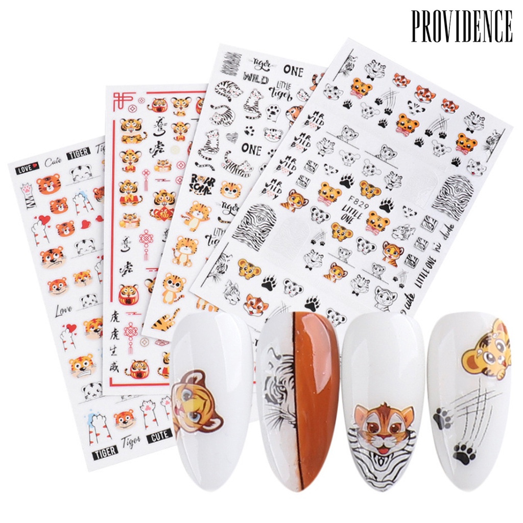 Providence Stiker Kuku 3d Ultra Tipis Motif Macan Untuk Nail Art / Manicure