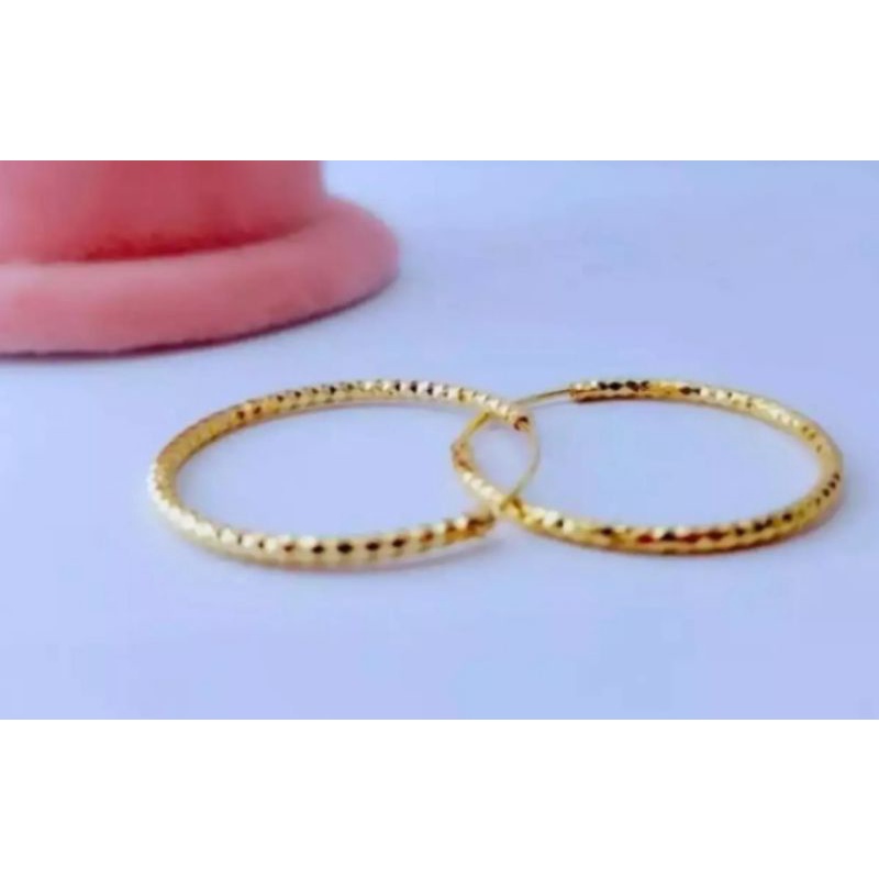 anting bulat pariasi rosegold fashion wanita titanium original anti luntur