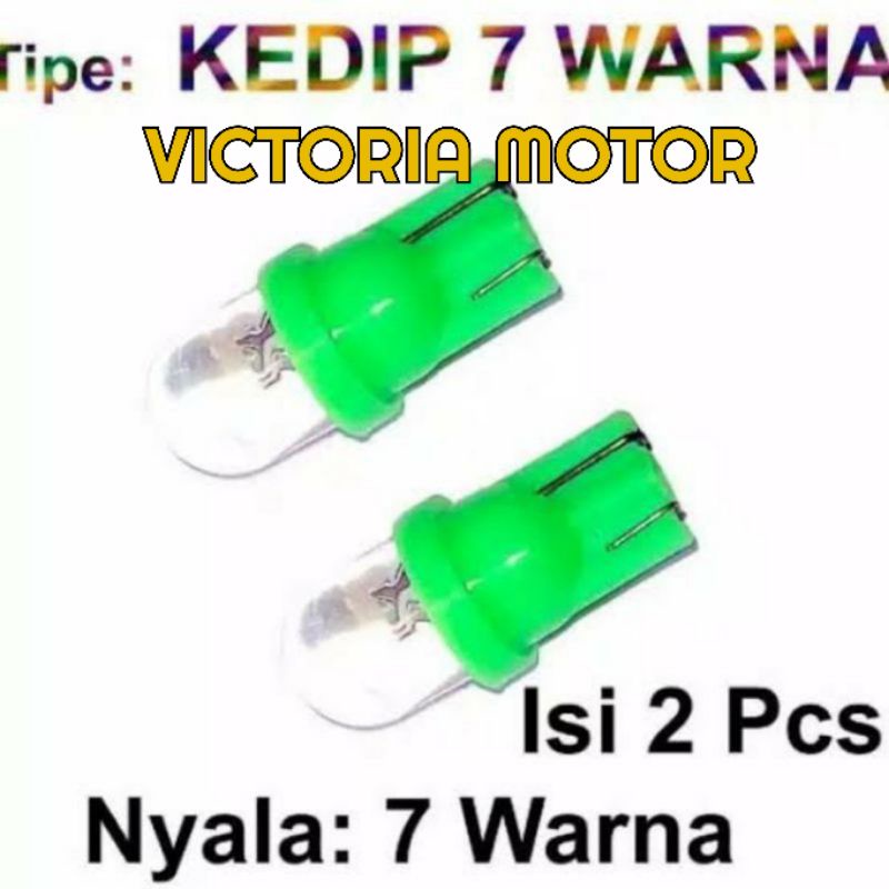 Sen Lampu Senja Colok T10 12v Kedip Nyala 7 warna isi sepasang