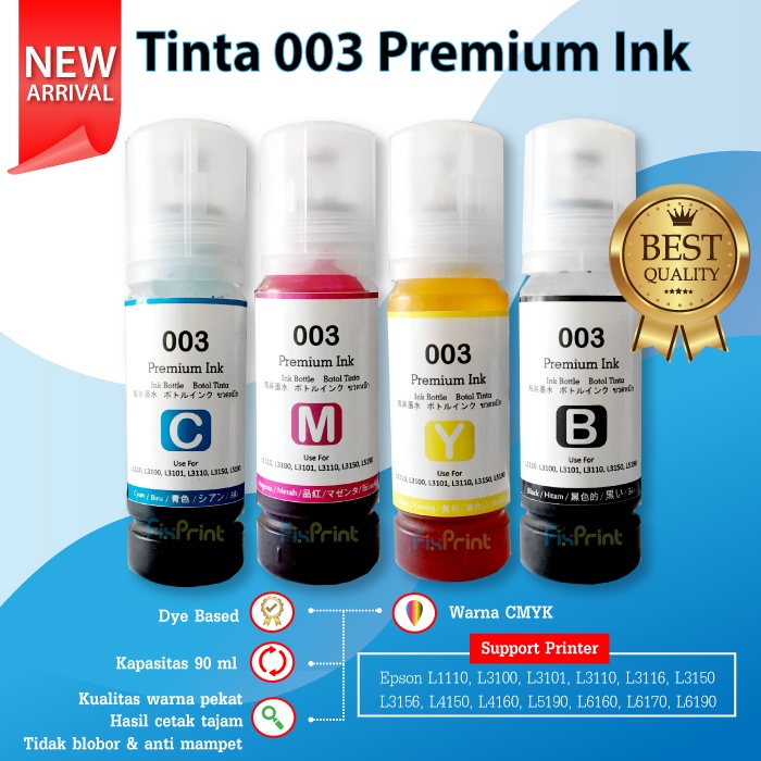 Paket Tinta Printer Epsn Canon HP 664 003 GT51 GT52 GT53 GI790 790 Premium Ink