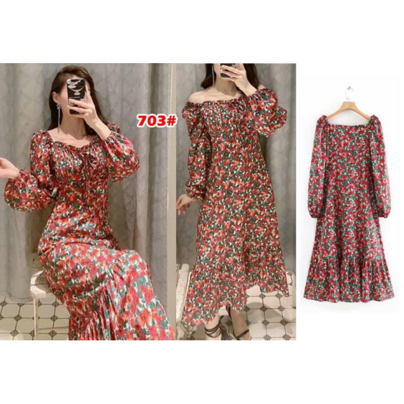 703# dress tunik flowy / dress casual fashion wanita