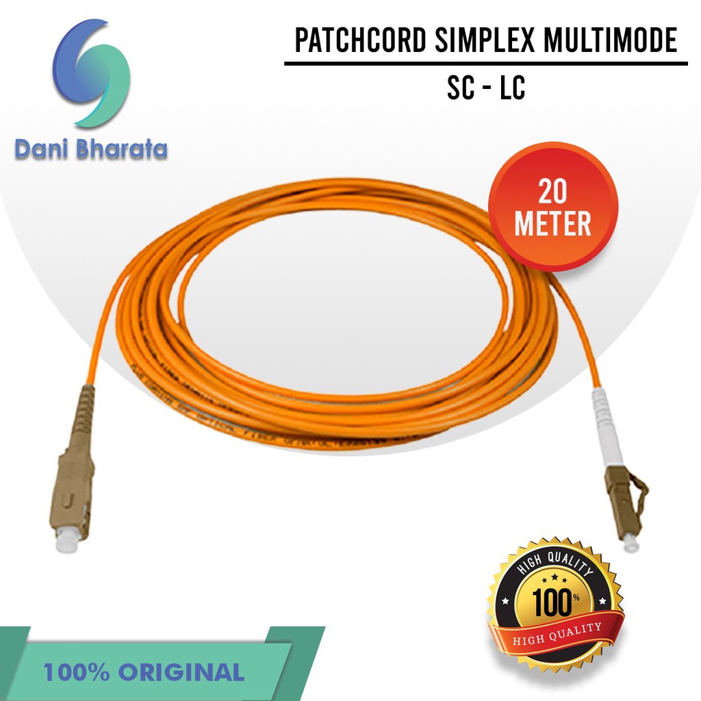 Patchcord SC LC UPC Fiber Optik Simplex Multimode mode 20 Meter