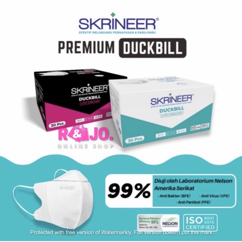 Skrineer Masker Premium Duckbill 4ply isi 30/50 pcs