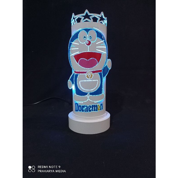 Lampu Hias/ Lampu Tidur Ukir Pipa PVC DORAEMON/ HELLO KITTY