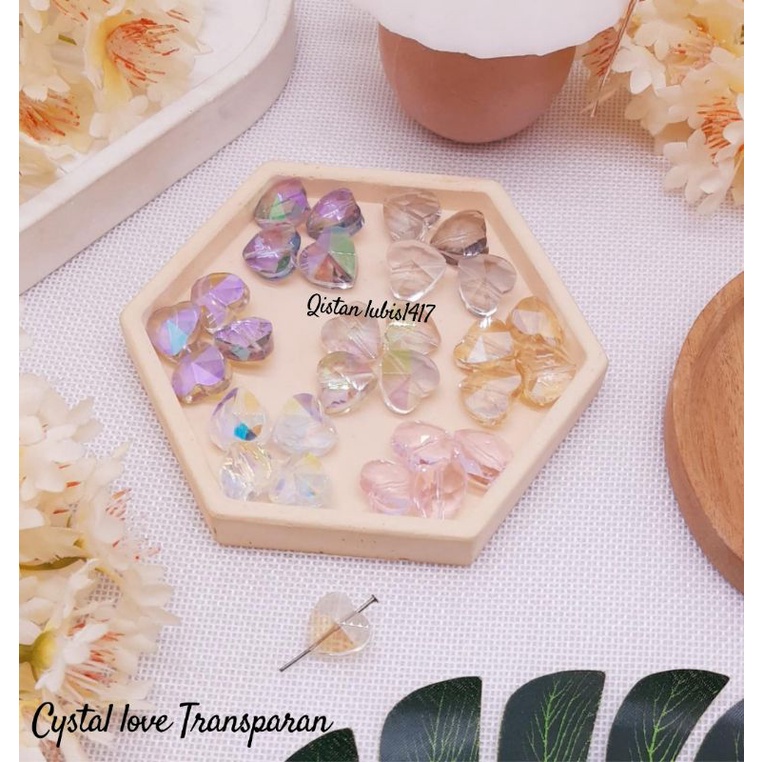 Crystal bunga &amp; love Transparan