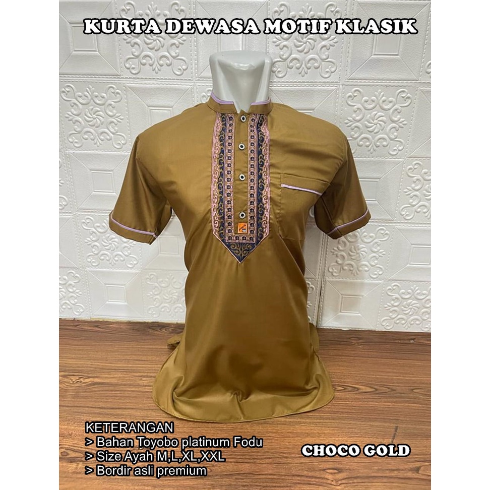 Kurta Dewasa Bahan Toyobo Bordir Premium