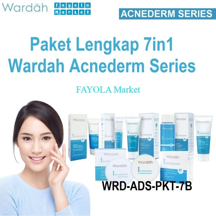 Wardah Acnederm Series Paket 7in1 Anti Acne Ori Bpom