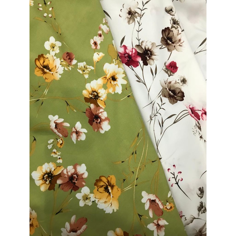 Kain Wolfis Motif Monalisa Grade A Woolpeach Bunga Kotak Meteran