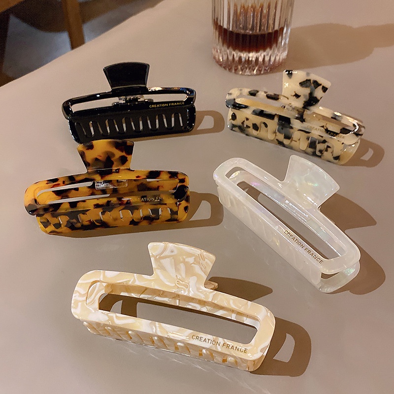 Jepit Rambut Motif Leopard Ukuran Besar Untuk Wanita