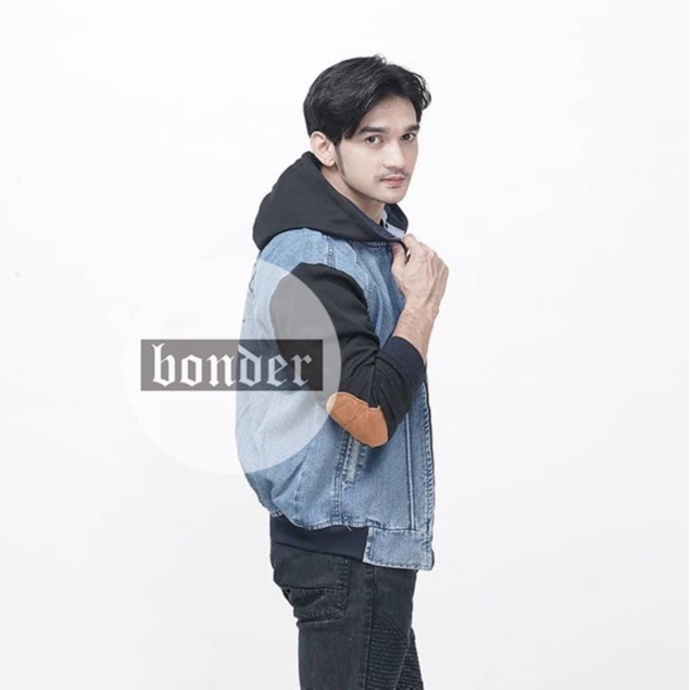 Jaket Jeans Bomber Kombinasi Sleting / Jaket Jeans Pria Wanita / Jaket Denim Casual