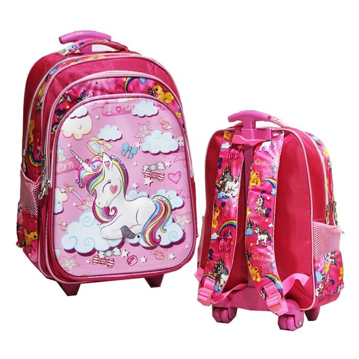 Gadis Anak Tas Troli Anak Perempuan Sekolah Dasar 1-3-5-6 Kelas 6 DT793 Promo Sekolah Sd Unicorn Awa
