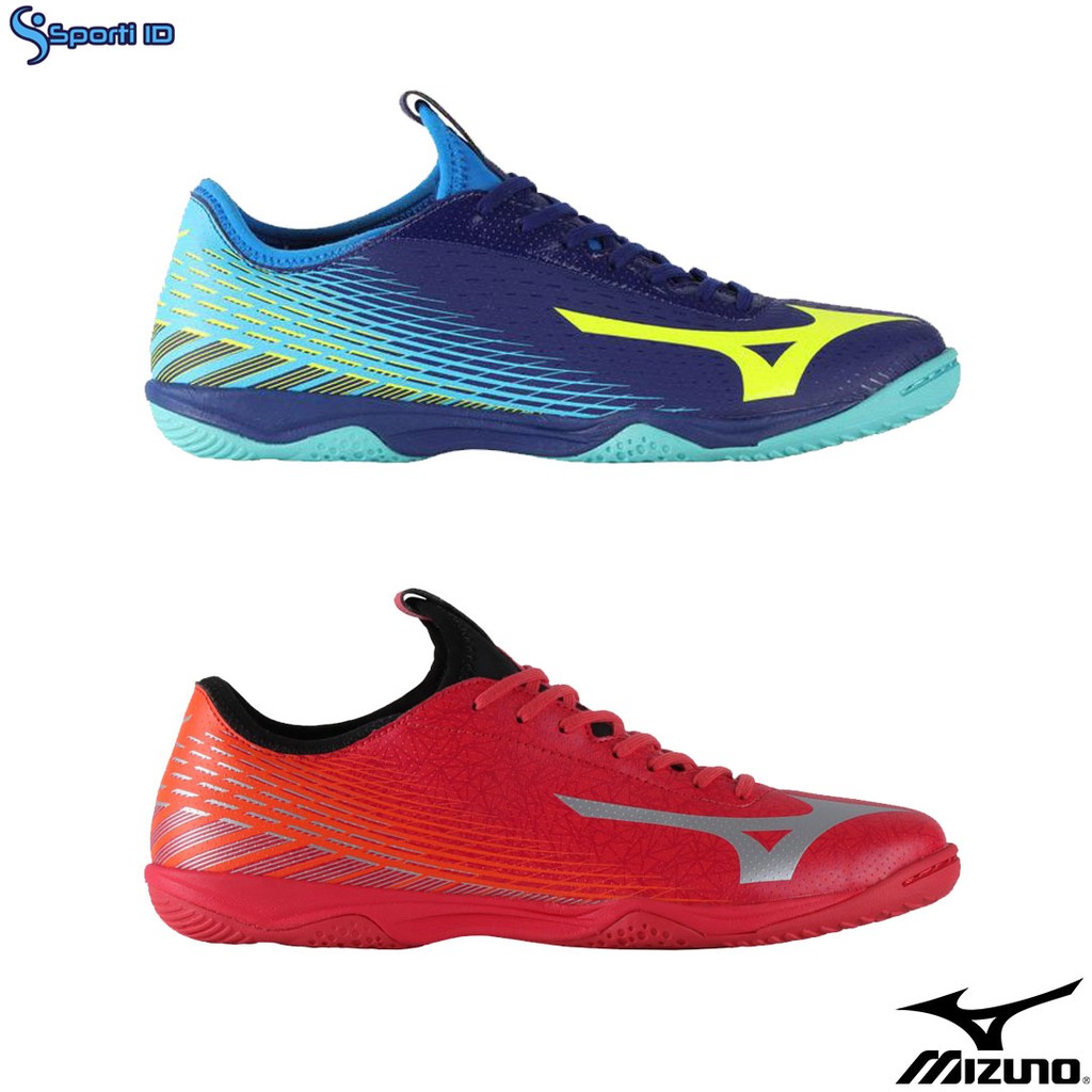Sepatu Futsal Mizuno Basara Sala Pro IN - Blueprint & Hibicus Red | Mizuno Original