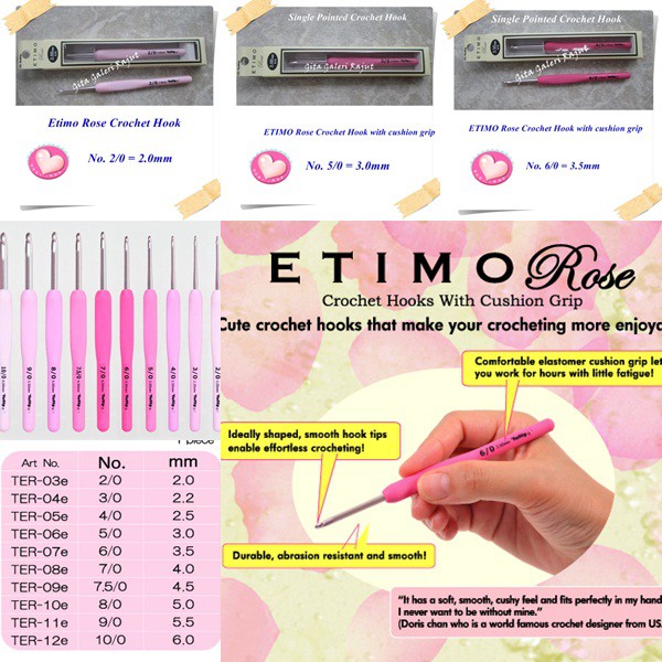 Jarum Rajut Tulip Etimo Pink/Hakpen Tulip Etimo Rose