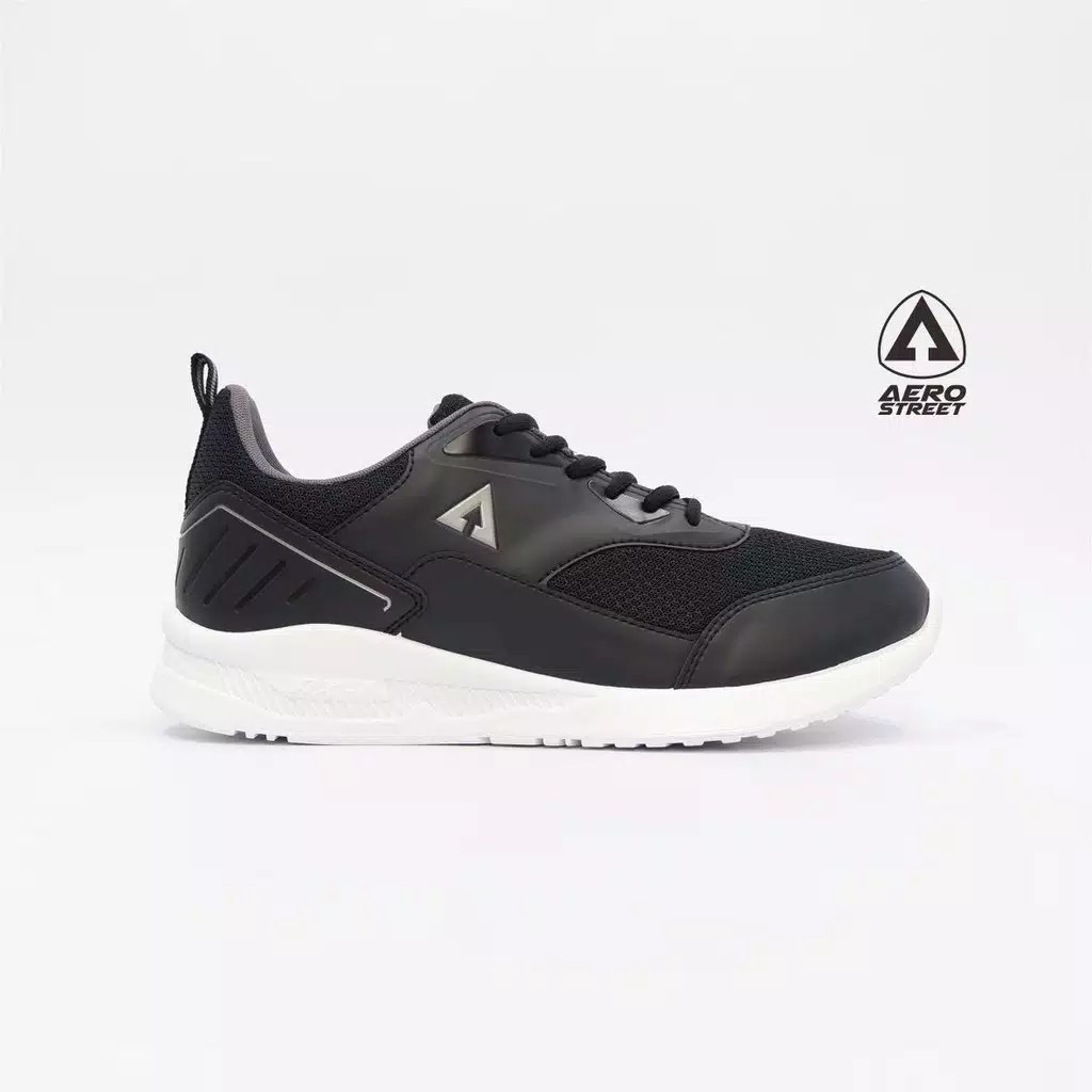 Aerostreet Tiger Hitam Abu - Sepatu Sneakers Casual Sport Pria Wanita Aero Street