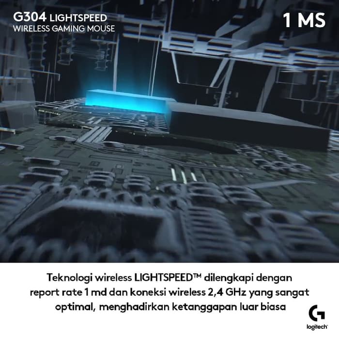 Mouse wireless gaming logitech usb 2.4ghz optical 12000dpi 400ips 40g 10Khzlightspeed g304 g-304