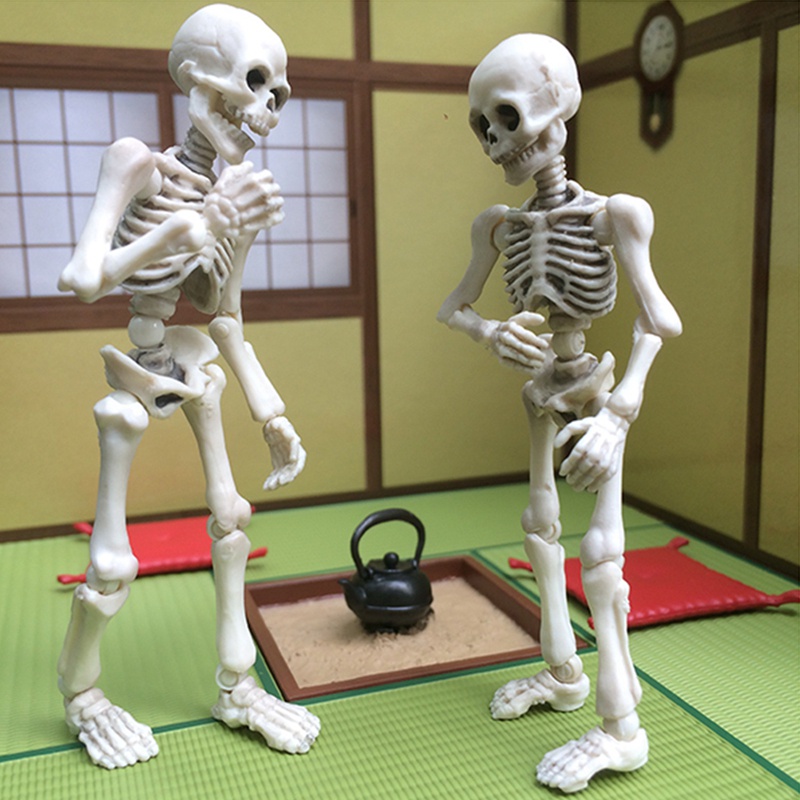 Mary Movable Mr. Bones Skeleton Model Manusia Tengkorak Full Body Mini Figure Mainan Halloween