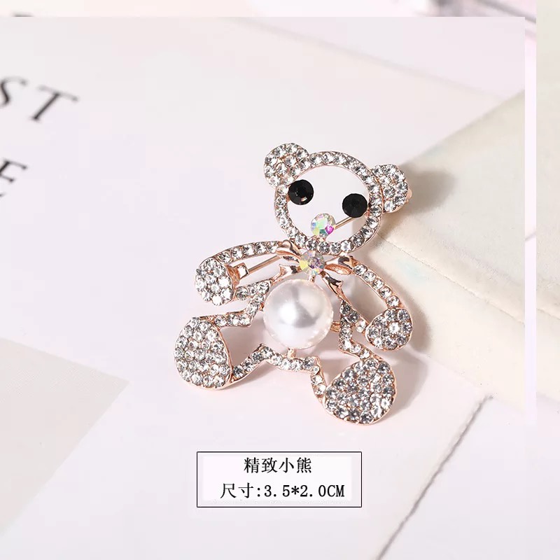 Ins Kepribadian Shiny Bros Berlian Imitasi Rusa Merak Bros Mutiara Unisex Bros Aksesoris indah-42#