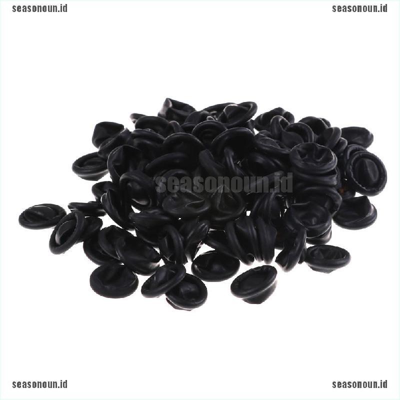 (sea) 100pcs Sarung Jari Bahan latex Anti Slip Warna Hitam Untuk Kapur Elektronik