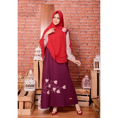 [Best Seller] Gamis Nibras NB 120 Promo Diskon 10% Ready Warna Biru Dongker dan Ungu Tua